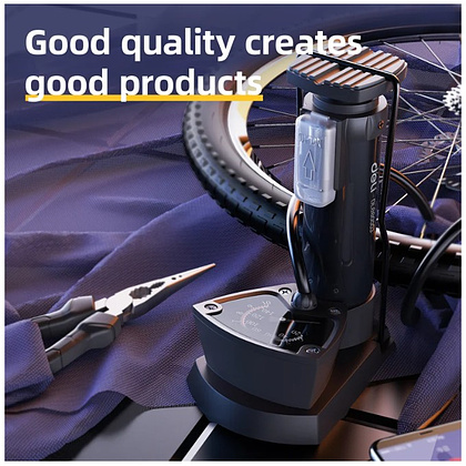 Насос велосипедный ножной Deli YS EDL880003, 9.6 bar/140 PSI - 3