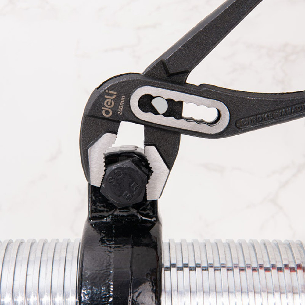 Клещи переставные Deli RS EDL2608Z, 200 мм, черный, красный - 2