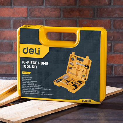 Набор инструмента Deli YS EDL1018J, 18 предметов, кейс, желтый - 4
