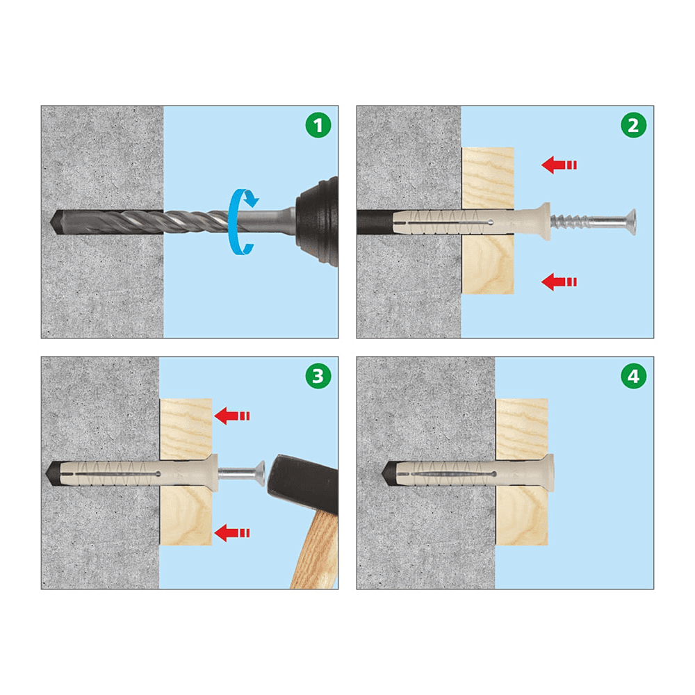 Дюбель-гвоздь потай 6х80 мм, 50 шт. - 2