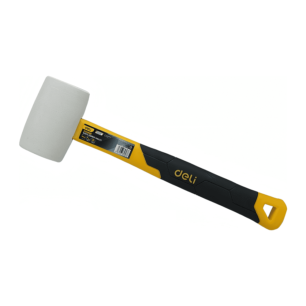 Киянка резиновая белая Deli YS EDL5908B, 0.224 кг, фибергласовая рукоятка
