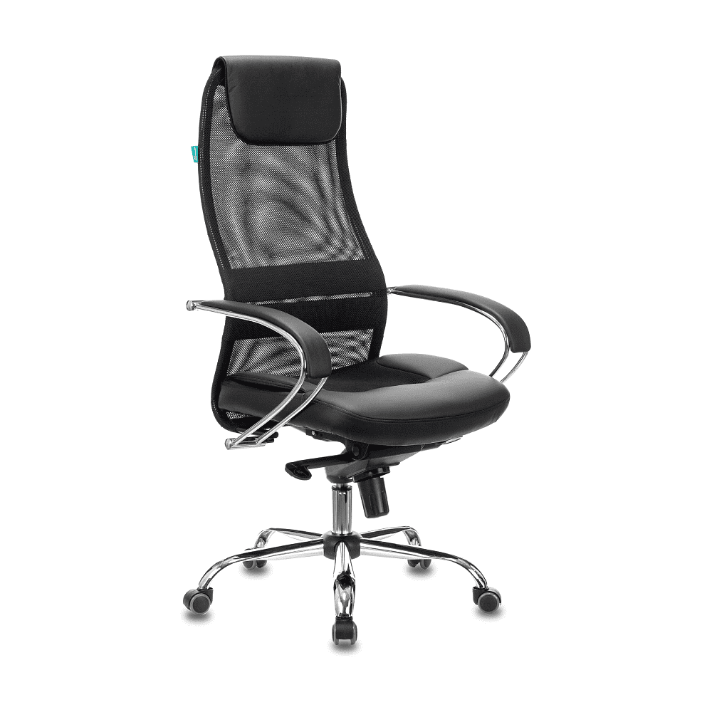 Кресло для руководителя Бюрократ "CH-609SL", экокожа, сетка, металл, черный