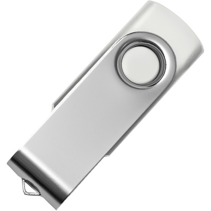 Карта памяти USB Flash 2.0 "Dot", 16 Gb, белый, серебристый