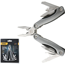 Мультитул Deli YS EDL555101, 12 функций, алюминий, серый