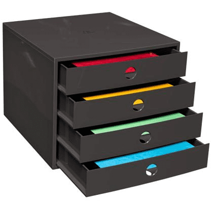 Блок из 4-х лотков закрытый "Exacompta", черный - 3