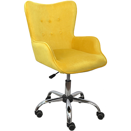 Кресло для персонала AksHome "Bella", велюр, металл, желтый