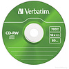 Диск перезаписываемый Verbatim "Slim",  CD-RW, 700 Мб, тонкий футляр (slim case), 5 шт - 3