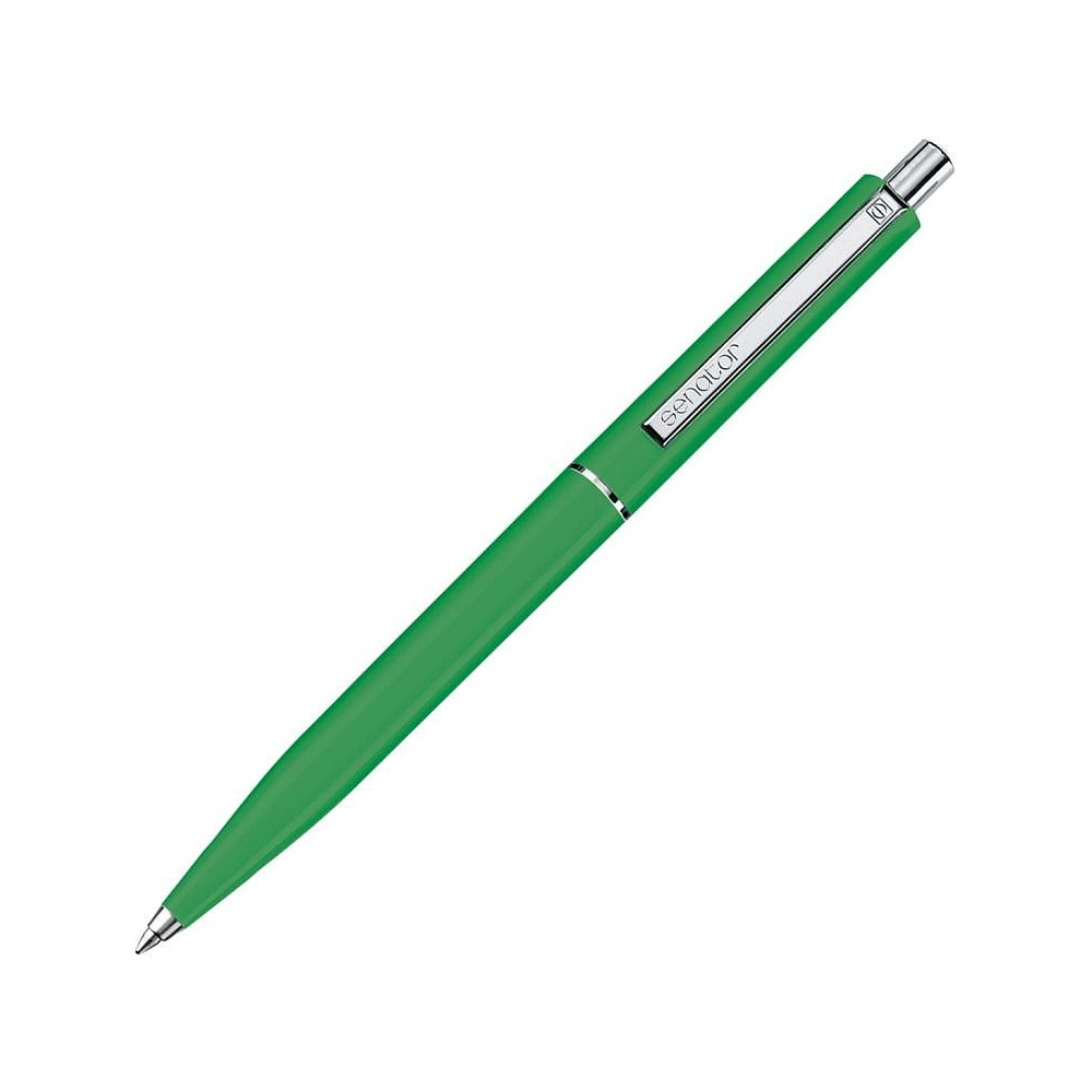 Ручка шариковая автоматическая "Senator Point Polished", 1.0 мм, светло-зеленый, стерж. синий