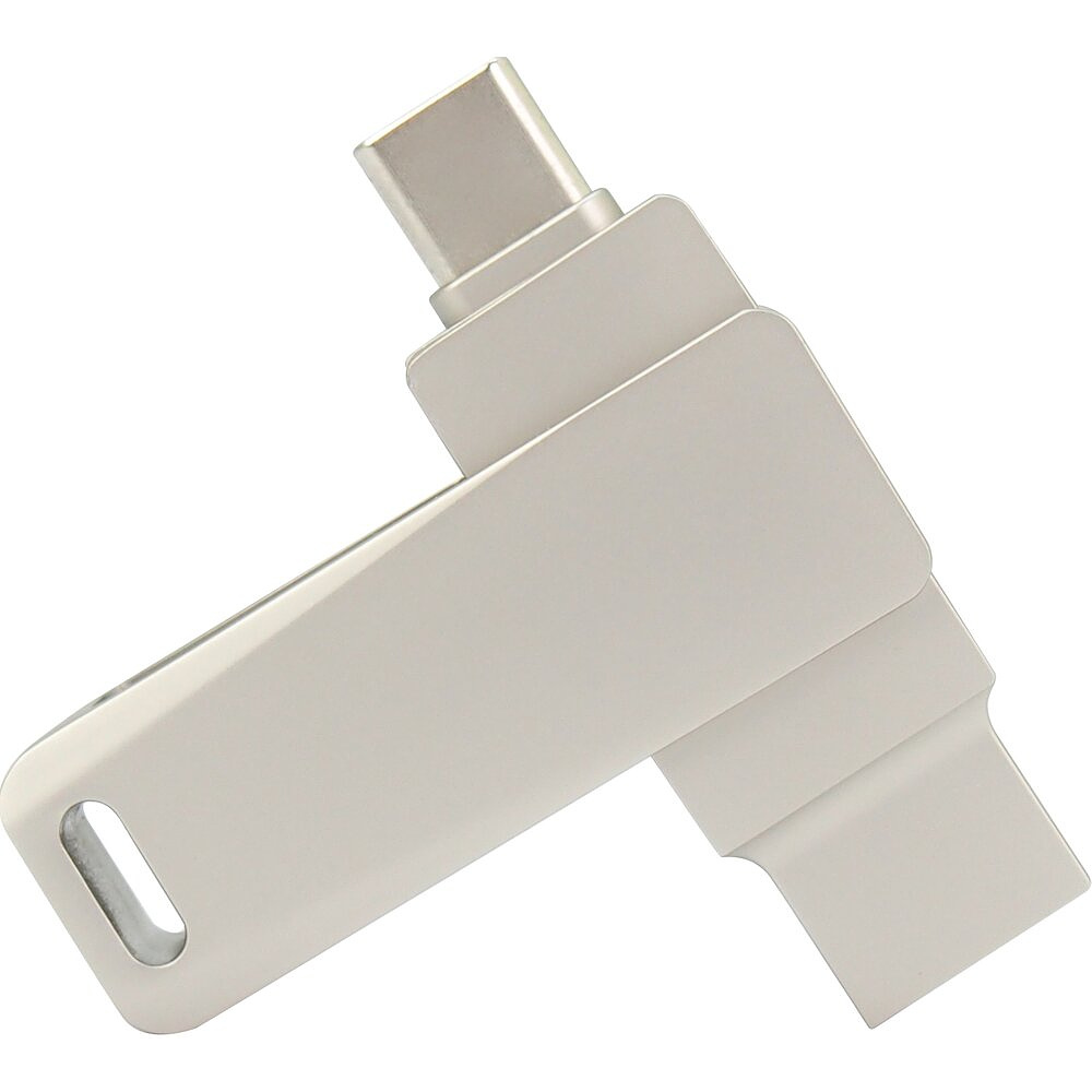 USB Flash накопитель 3.0 32 Gb СК-046, TypeC Dual, металл, серебристый   - 3