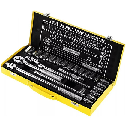 Набор головок торцевых Deli YS EDL2024T, 24 предмета, кейс, желтый