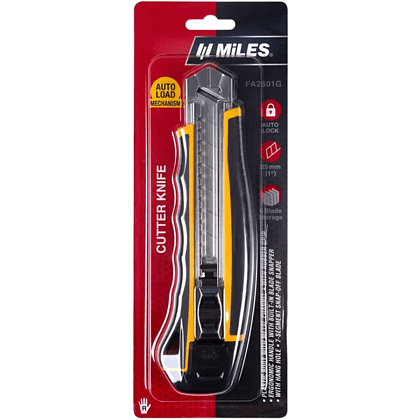 Нож строительный "Kangaro Miles FA2501G", 25 мм, усиленный