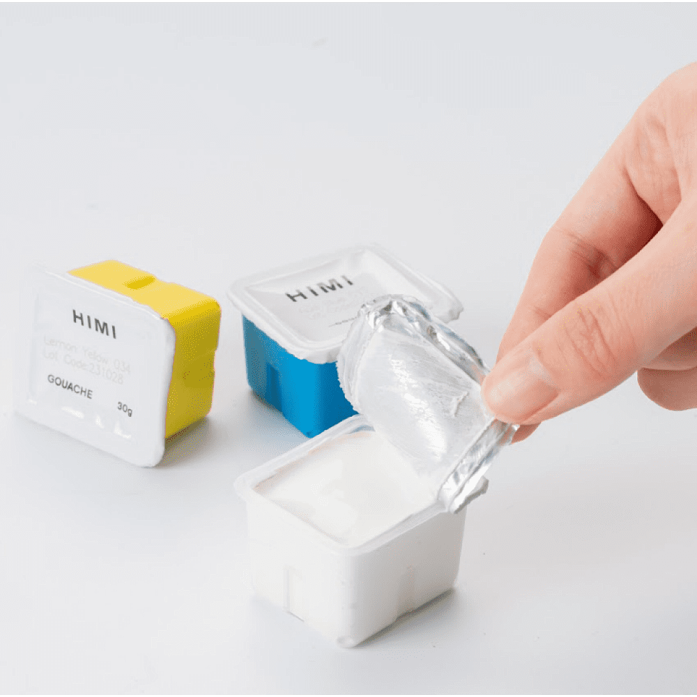 Краски гуашевые "Himi Jelly Cup", чёрный, набор  рефилов 4 шт., 30 мл. - 9