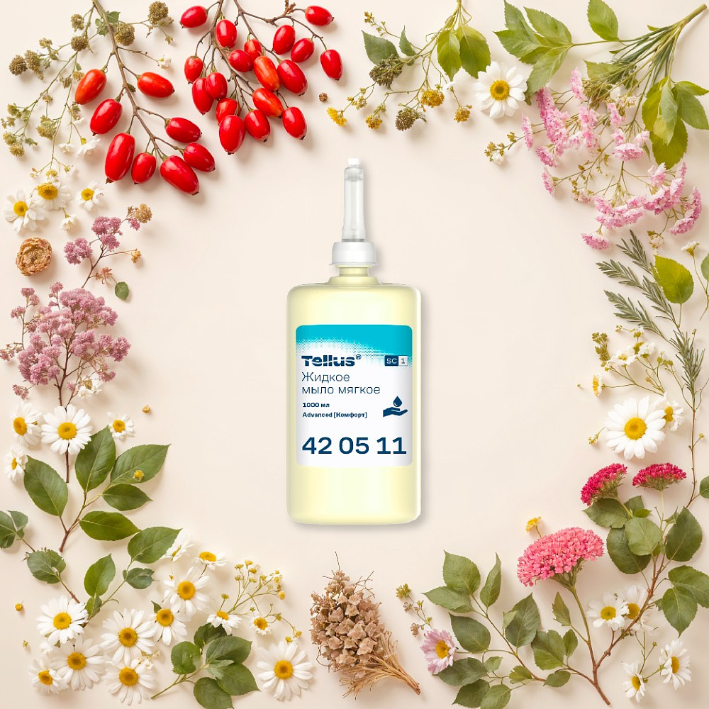 Мыло жидкое Tellus Комфорт, 1 л, мягкое, SC1 - 3