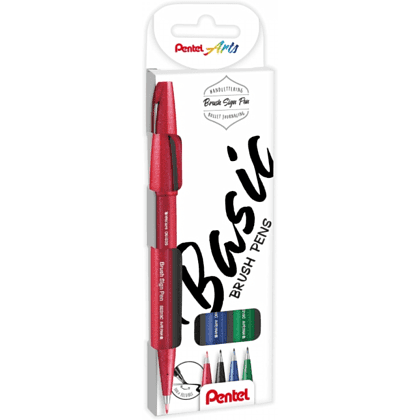 Маркер-кисть "Brush Sign pen. Basic", 4 шт