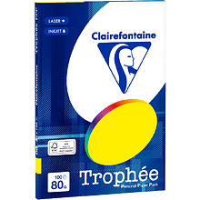 Бумага цветная "Trophée", А4, 100 листов, 80 г/м2, ярко-желтый