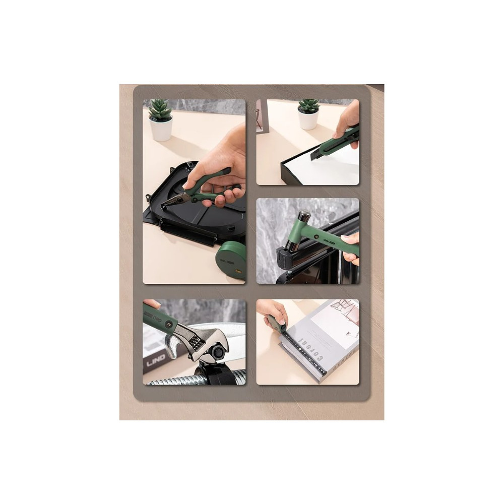 Набор ручного инструмента Deli HS, 8 предметов, Soft Touch, зеленый - 9