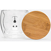 Стакан "Bamboo Bear", стекло, бамбук, 250 мл, прозрачный, коричневый - 3