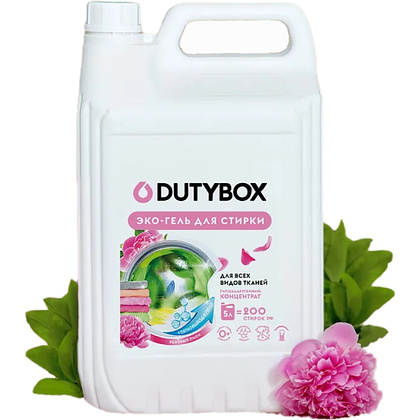 Средство для стирки Dutybox Розовый пион, 5 л, экологичное, для цветного белья, гель-концентрат
