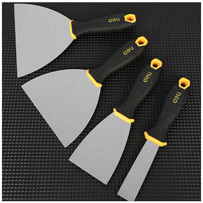 Шпатель нержавеющий Deli YS EDL-HD5, 125 мм, ручка 2K, черный, желтый - 5