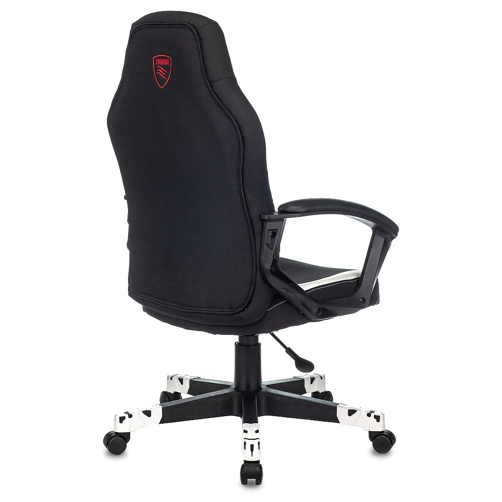 Кресло игровое Бюрократ "Zombie 10", ткань, экокожа, пластик, черный, белый - 4