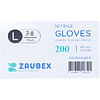 Перчатки нитриловые неопудренные одноразовые "Zaubex", р-р L, 200 шт/упак, черный - 8