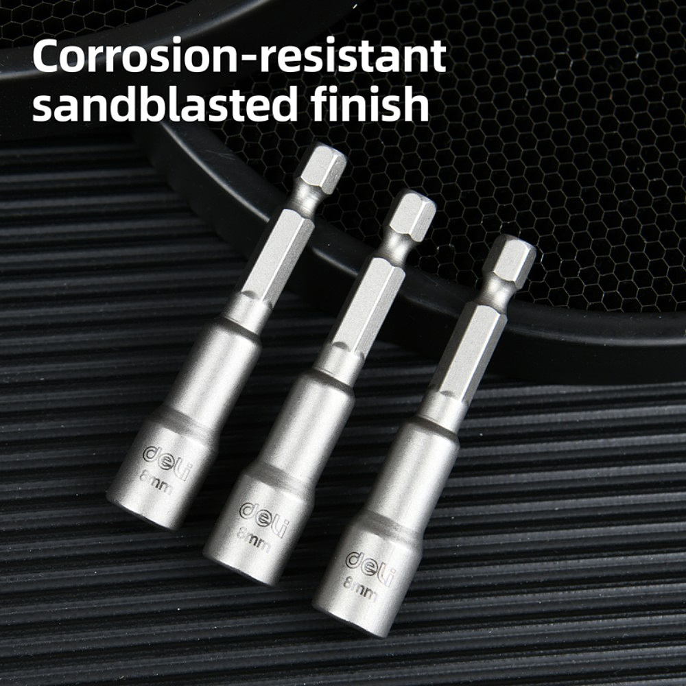 Набор насадок шестигранных магнитных Deli YS EDL4808T, 8 мм, HEX 1/4", серебристый - 5