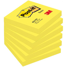 Бумага для заметок на клейкой основе "Post-it Notes", 76x76 мм, 100 листов, желтый неон