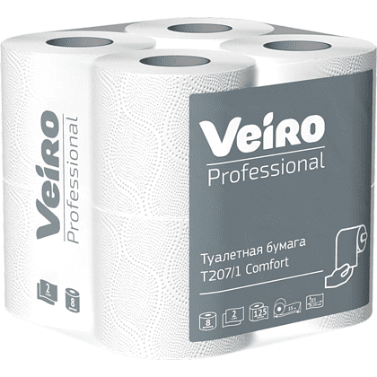 Бумага туалетная "Professional Comfort", 2 слоя, 8 рулонов - 2