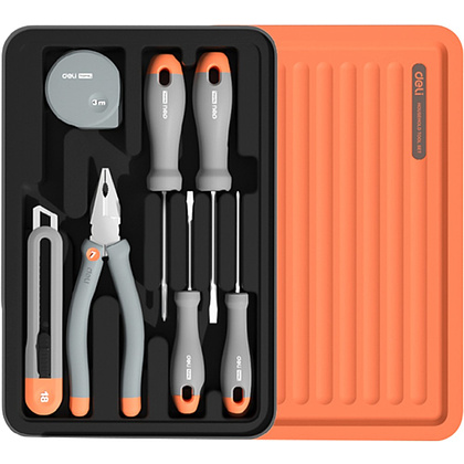Набор инструментов 7 предметов Deli "Home", оранжевый, серый