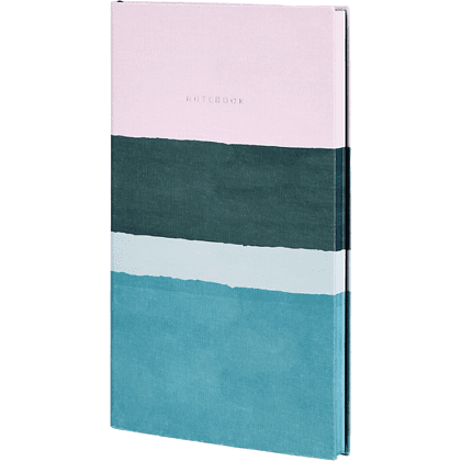 Блокнот "Stripes dusty pink", А5, 96 листов, линейка, розовый, голубой, срез разноцветный