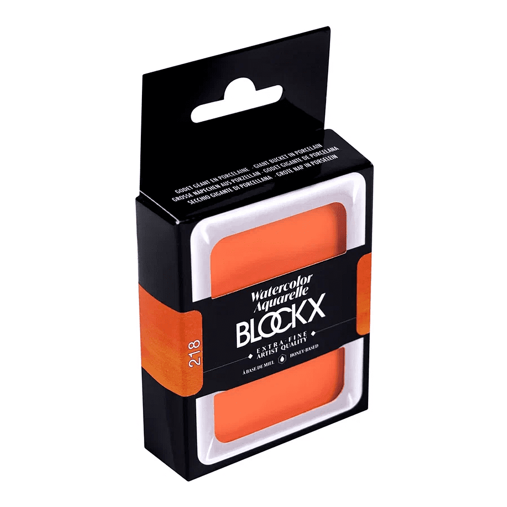 Краски акварельные "Blockx. Giant pan", 218 перманентный оранжевый, 18 мл., кювета - 4