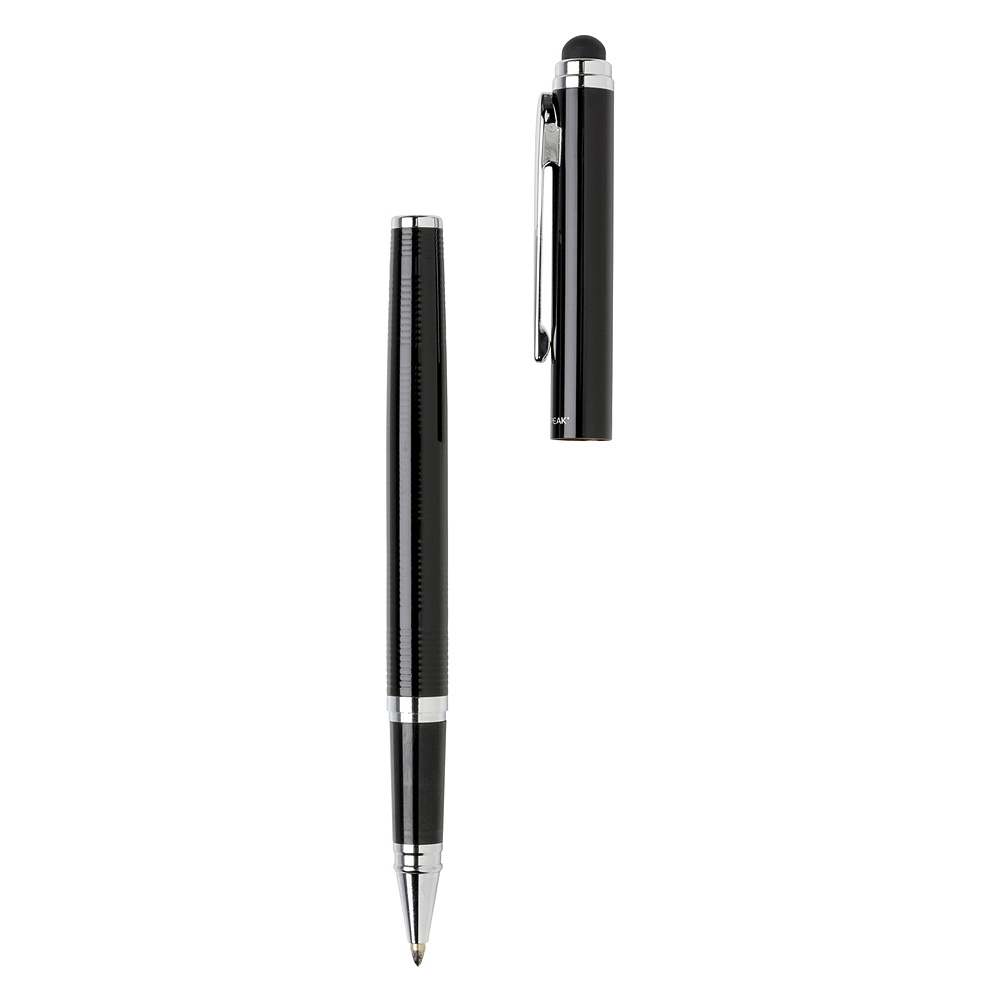 Набор ручек "Deluxe": ручка шариковая автоматическая и роллер, черный, серебристый - 3