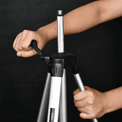 Штатив для лазерного уровня "Deli", 0,4-1,2 м., черный - 8