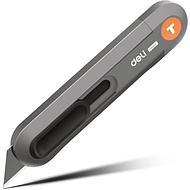 Нож строительный Deli HS HT4008C, 135x30 мм, трапеция, Soft Touch, оранжевый