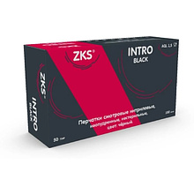 Перчатки нитриловые неопудренные одноразовые ZKS, р-р XL, 100 шт./уп., черный