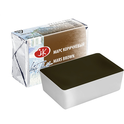 Краски акварельные "Белые ночи", 412 марс коричневый, кювета