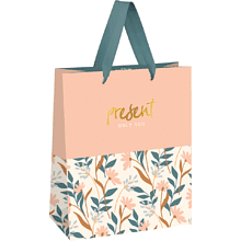 Пакет подарочный "Beautiful twigs", 11х14х6.5 см, ламинированный