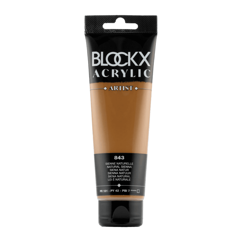Краски акриловые "Blockx", 843 сиенна натуральная, 120 мл