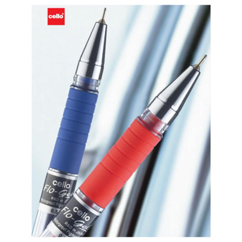 Ручка гелевая "FloGel Dlx", 0.5 мм, прозрачный, стерж. синий - 2