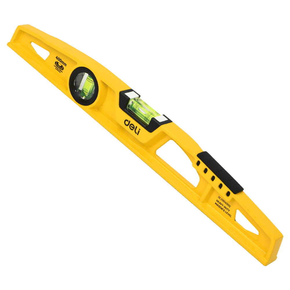 Уровень строительный  Deli YS EDL290400Q, литой, 400 мм, с двойным обзором, пузырьковый