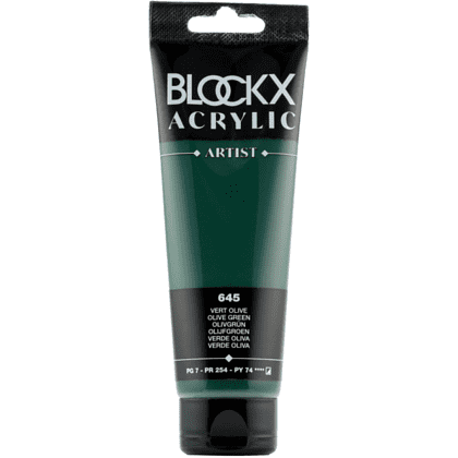Краски акриловые "Blockx", 645 оливковый зеленый, 120 мл