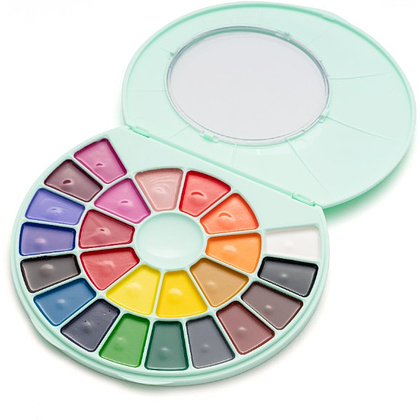 Краски акварельные "Himi", набор, 24 цвета, зелёный футляр - 3