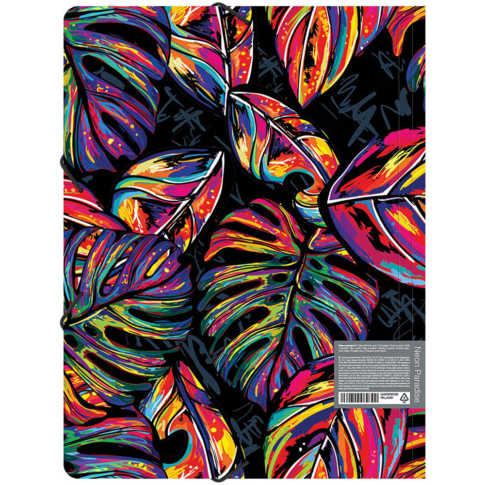 Папка на резинках "Neon Paradise", А4, 15 мм, пластик, разноцветный - 5