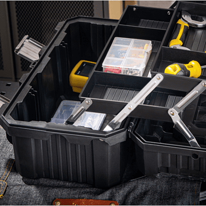 Ящик для инструмента Deli "DL432519", 445х240х230 мм, пластмасса, металлическая застежка - 2