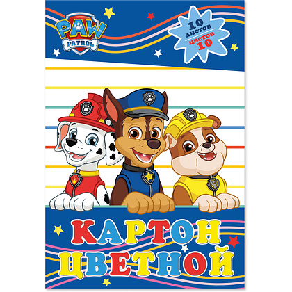 Картон цветной набор "Paw Patrol", А4,10 цветов,10 листов - 3