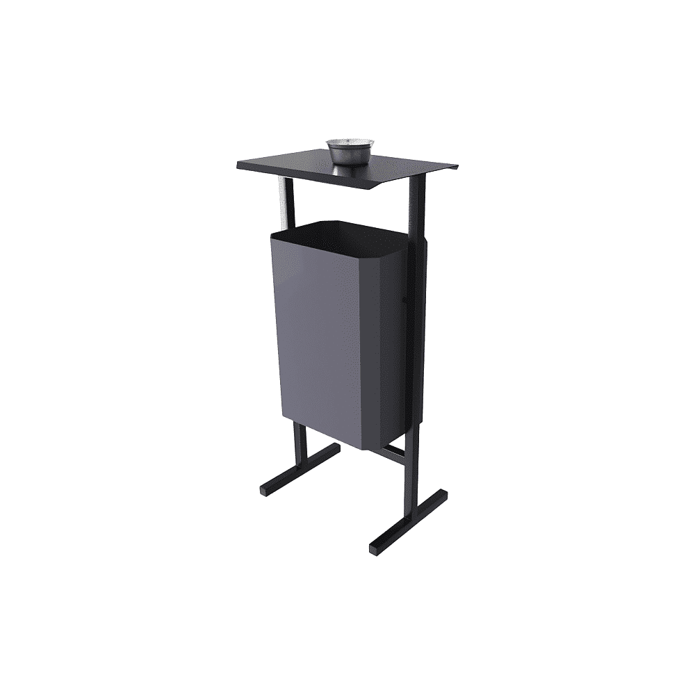 Урна уличная для мусора СТАНДАРТ с пепельницей, 35 л, металл, серый