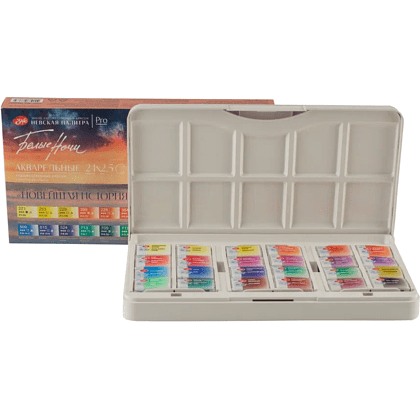 Краски акварельные "Белые ночи новейшая история", 24 цвета, кюветы - 4