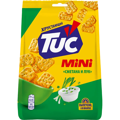 Крекеры "TUC Mini", 110 гр, со вкусом сметаны и лука