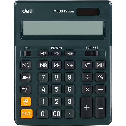 Калькулятор настольный Deli "M888", 12-разрядный, черный