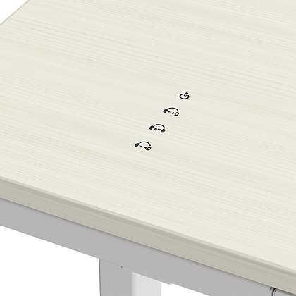 Стол с электроприводом двухмоторный AOKE HOME WOOD, цвет белый/береза  - 4